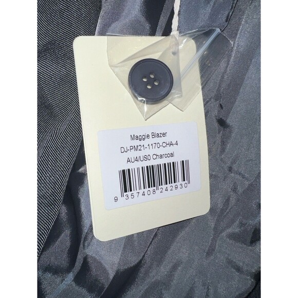 Peppermayo blazer Womens Sz 0 Maggie Gray jacket Academia Preppy Timeless New - Picture 7 of 11